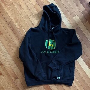 John Deere Black Hoodie with Green Logo
